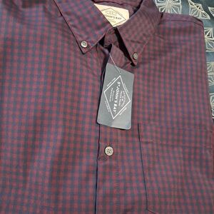 St. John's Bay Men's Red and Blue Checkered Shirt